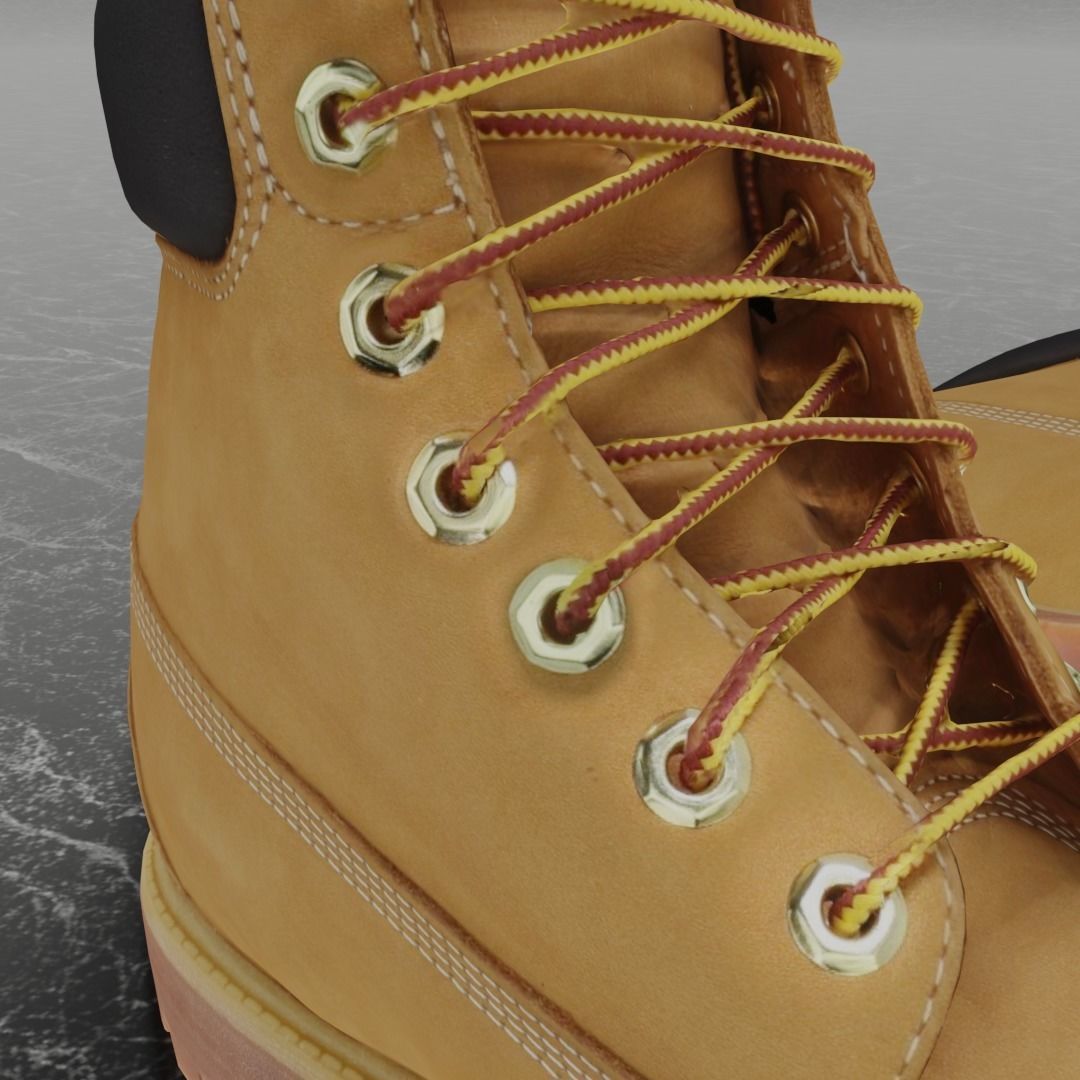 TIMBERLAND 3D SHOES - CAMEL Low-poly 3D model_7