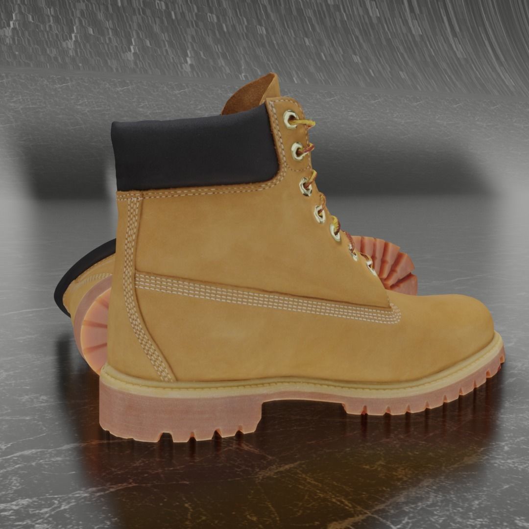 TIMBERLAND 3D SHOES - CAMEL Low-poly 3D model_3