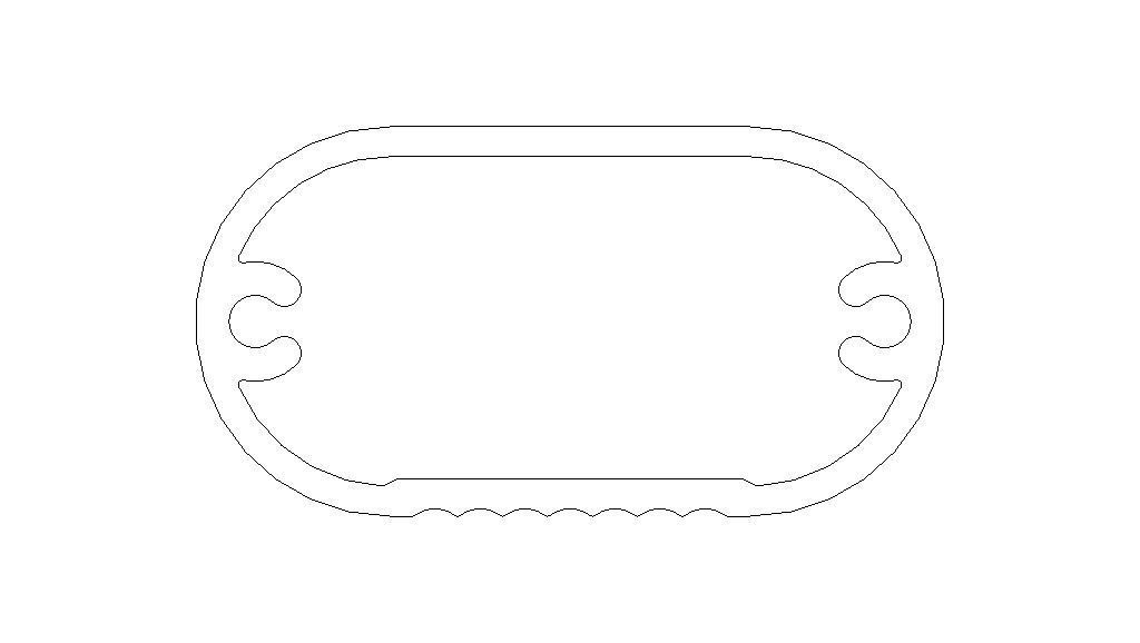Aluminum Extruded Oval Pipe Footrest MOD AL-054ap Low-poly 3D model_7