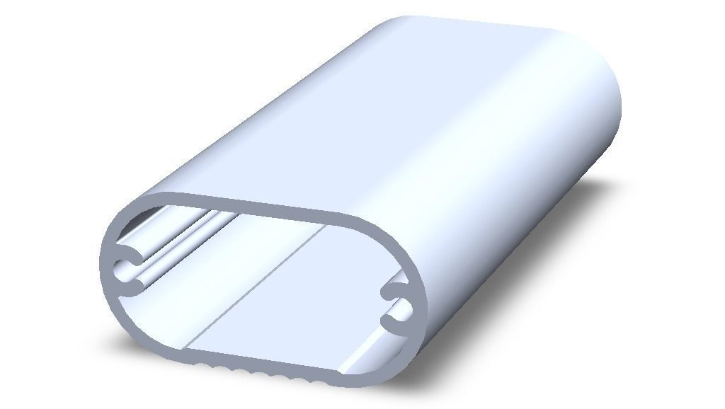 Aluminum Extruded Oval Pipe Footrest MOD AL-054ap Low-poly 3D model_4