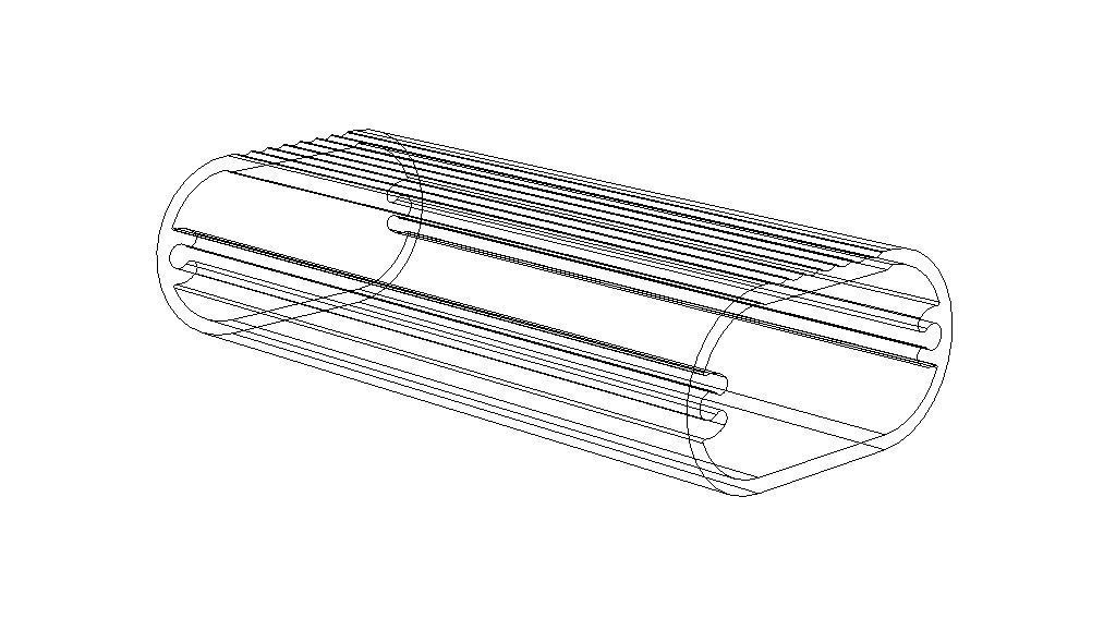 Aluminum Extruded Oval Pipe Footrest MOD AL-054ap Low-poly 3D model_35