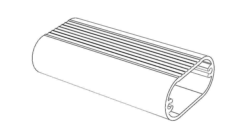 Aluminum Extruded Oval Pipe Footrest MOD AL-054ap Low-poly 3D model_29