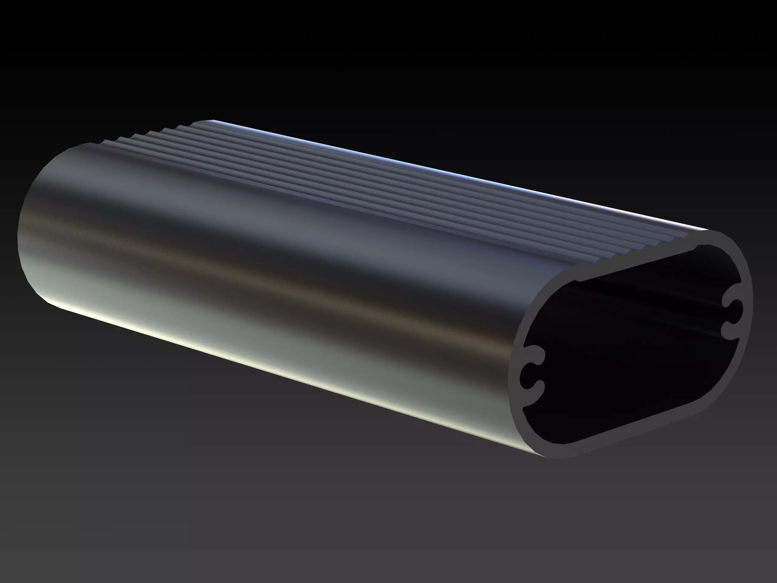Aluminum Extruded Oval Pipe Footrest MOD AL-054ap Low-poly 3D model_0