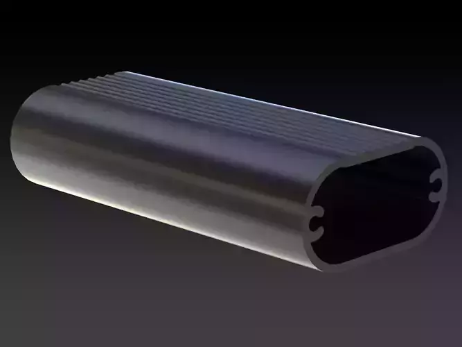 Aluminum Extruded Oval Pipe Footrest MOD AL-054ap Low-poly 3D model Aluminum Extruded Oval Pipe Footrest MOD AL-054ap Low-poly 3D model