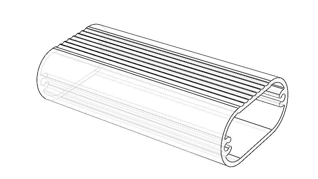 Aluminum Extruded Oval Pipe Footrest MOD AL-054ap Low-poly 3D model_26