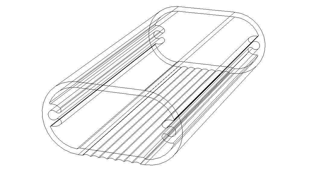 Aluminum Extruded Oval Pipe Footrest MOD AL-054ap Low-poly 3D model_3