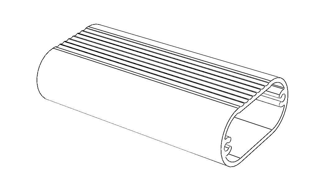 Aluminum Extruded Oval Pipe Footrest MOD AL-054ap Low-poly 3D model_25