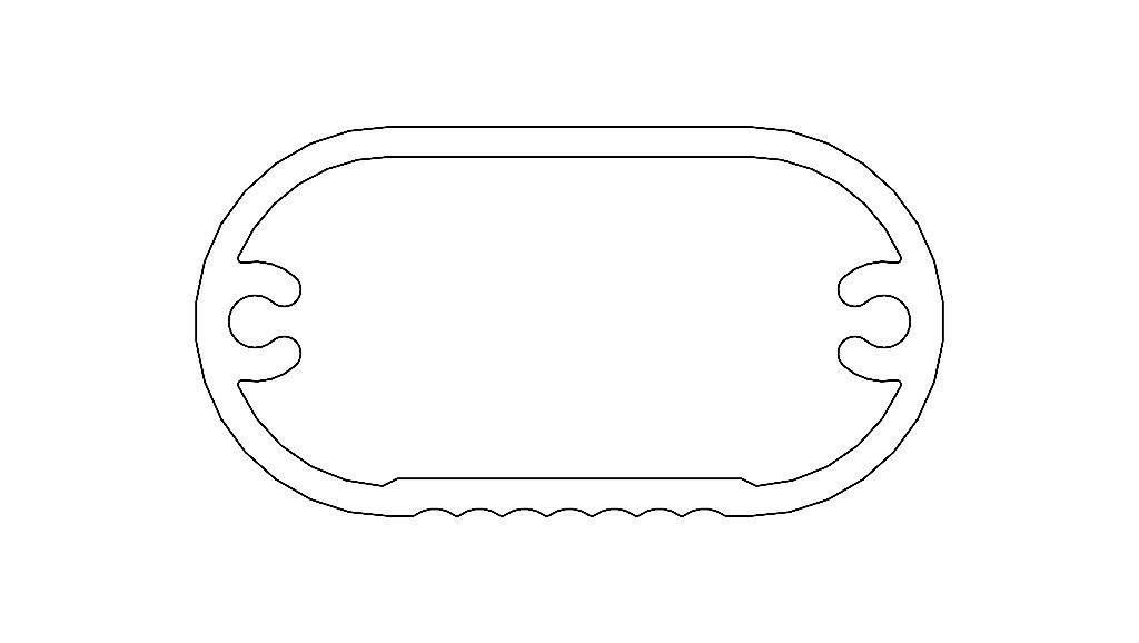 Aluminum Extruded Oval Pipe Footrest MOD AL-054ap Low-poly 3D model_5