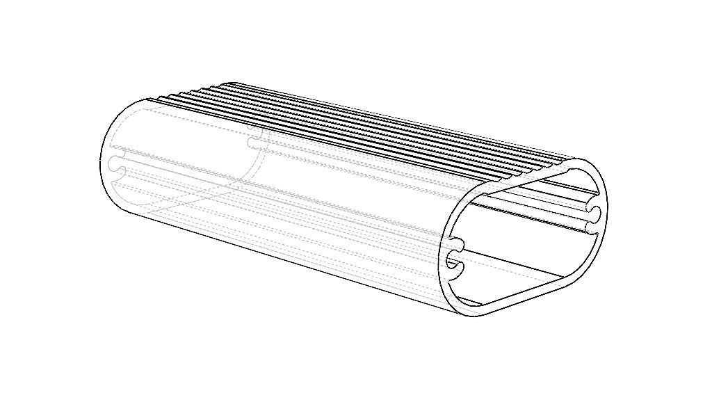 Aluminum Extruded Oval Pipe Footrest MOD AL-054ap Low-poly 3D model_34