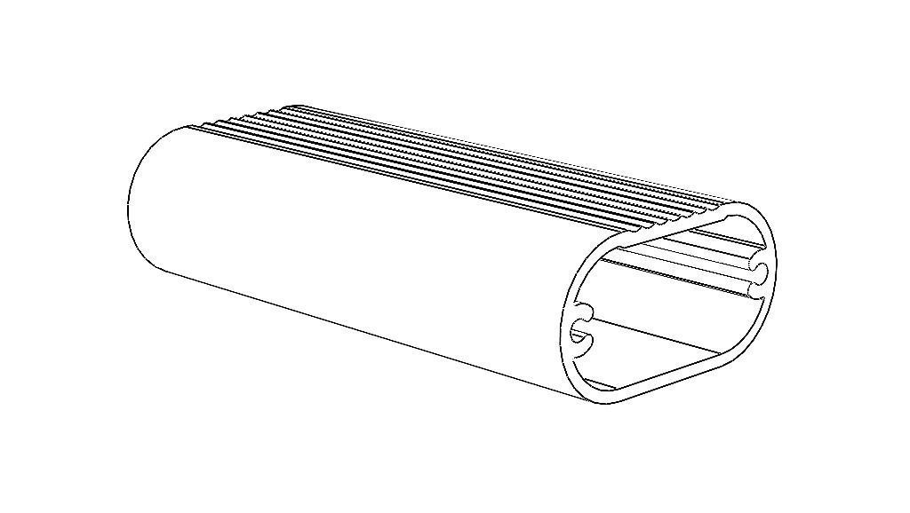 Aluminum Extruded Oval Pipe Footrest MOD AL-054ap Low-poly 3D model_33