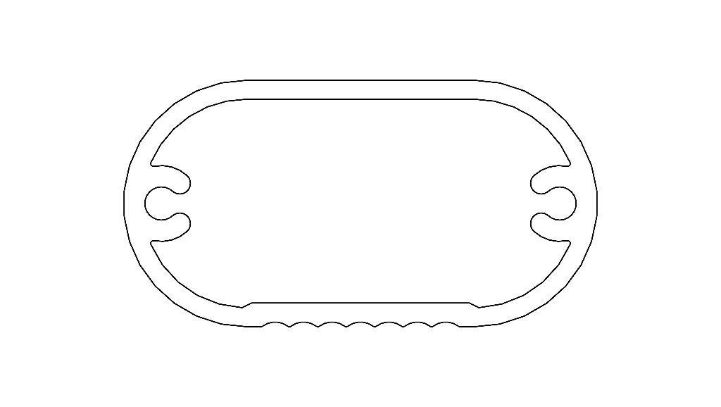 Aluminum Extruded Oval Pipe Footrest MOD AL-054ap Low-poly 3D model_6
