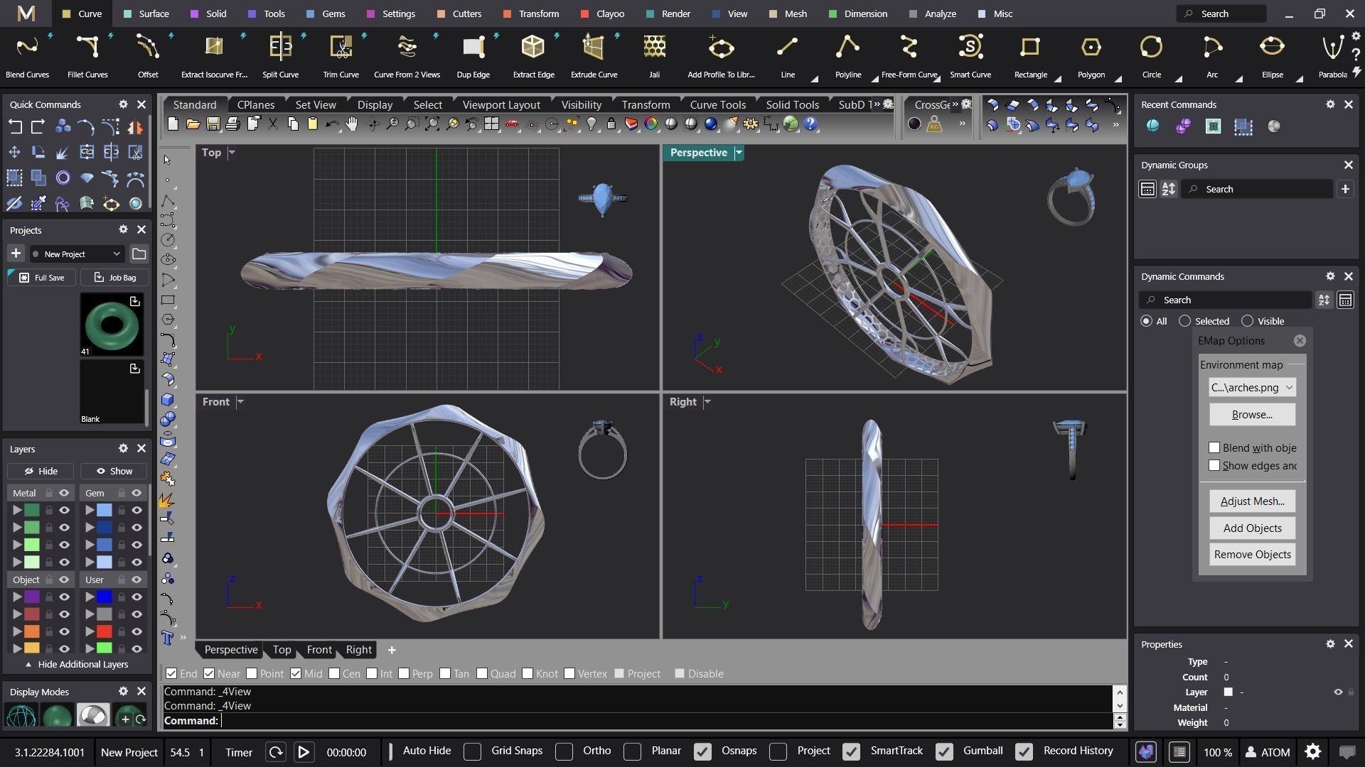 Fusion bangle code 701 in 4 sizes 3D print model_3