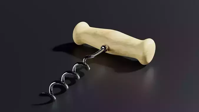 Corkscrew wooden handle