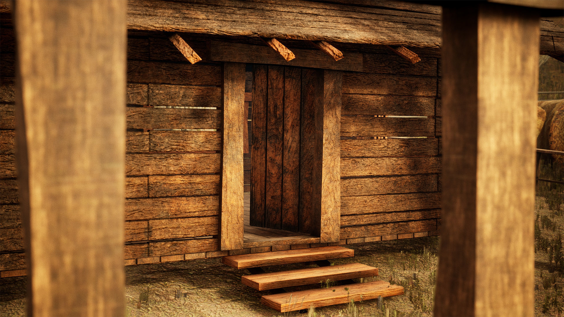 Modular Board House 80 Assets Low-poly 3D model_9