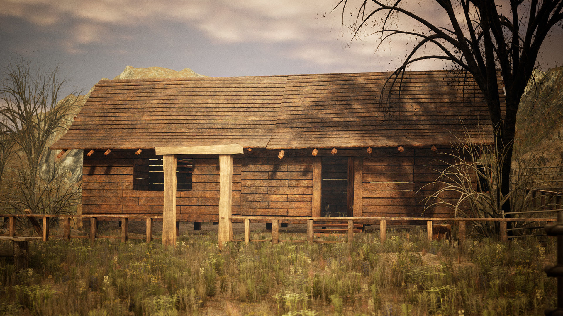 Modular Board House 80 Assets Low-poly 3D model_12