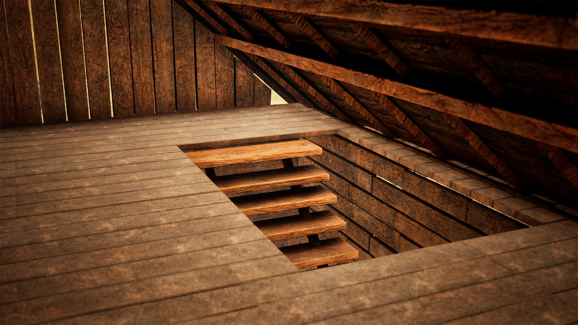 Modular Board House 80 Assets Low-poly 3D model_5