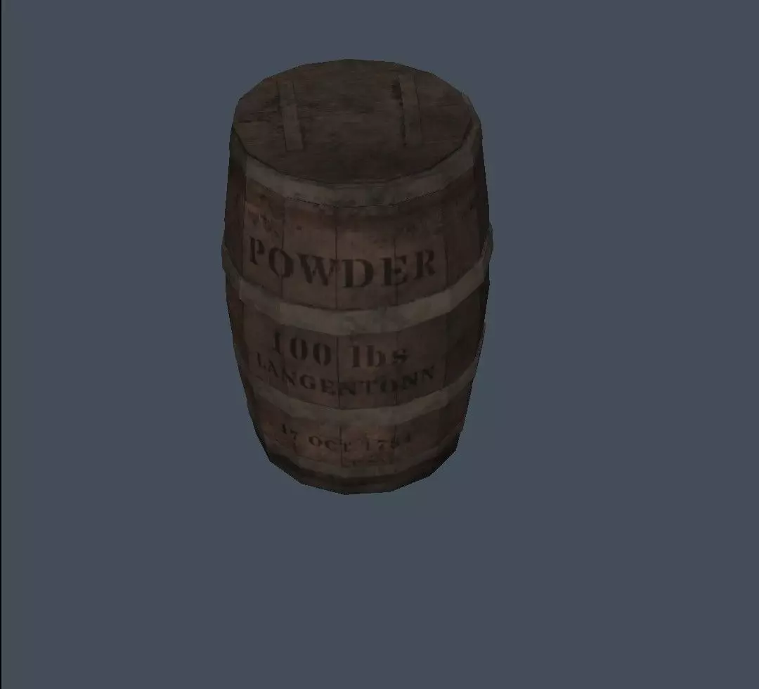gun powder barrel Free low-poly 3D model_0