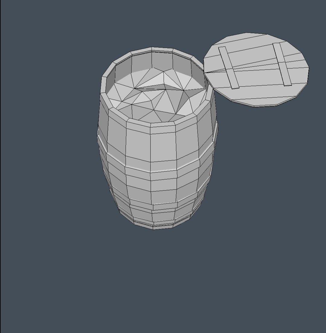 gun powder barrel Free low-poly 3D model_1