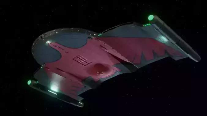 Romulan V-6 Gallant Wing Cruiser from Star Trek Lore Low-poly 3D model