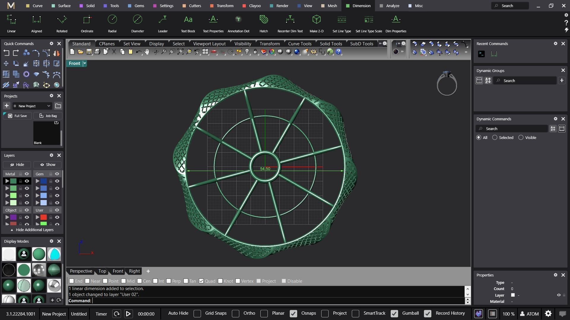 Fusion bangle code 703 in 4 sizes 3D print model_17