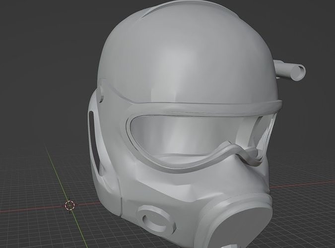 Helmet with gas mask 3D print model