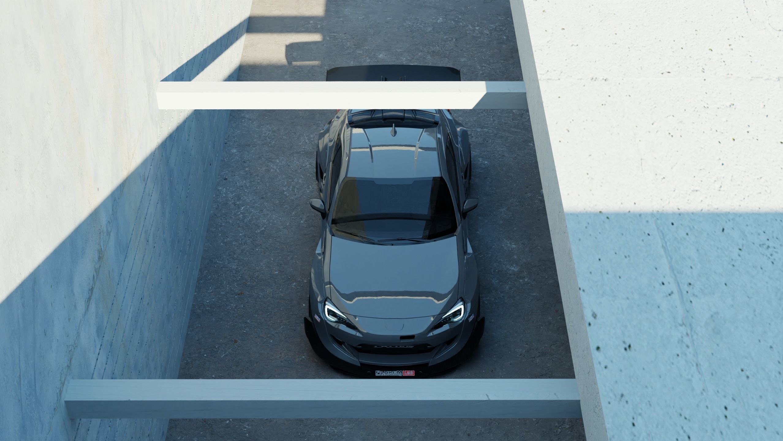 Car Lighting Scene 3D Blender File Textured FBX OBJ MTL Files 3D model_7