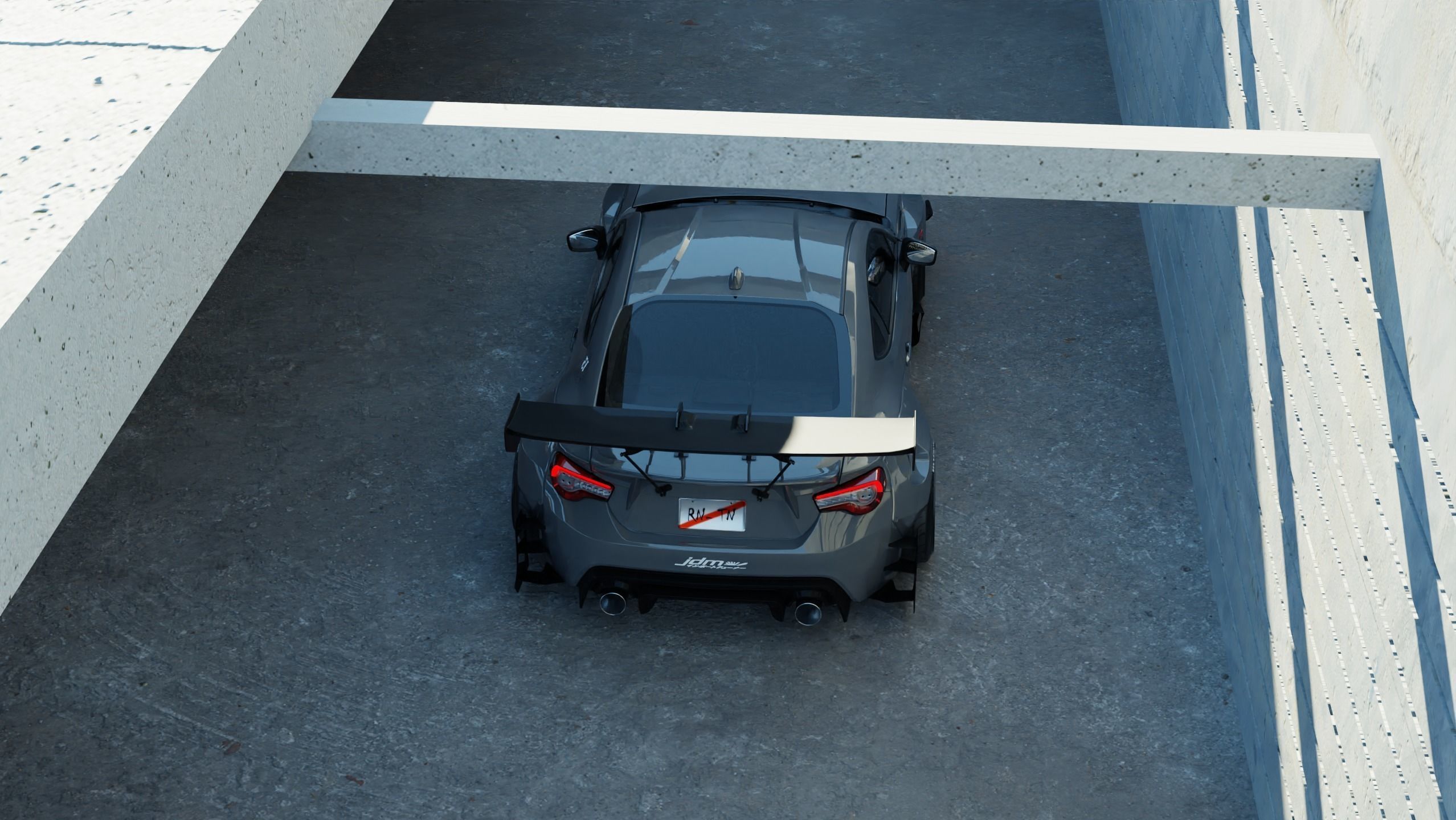 Car Lighting Scene 3D Blender File Textured FBX OBJ MTL Files 3D model_5