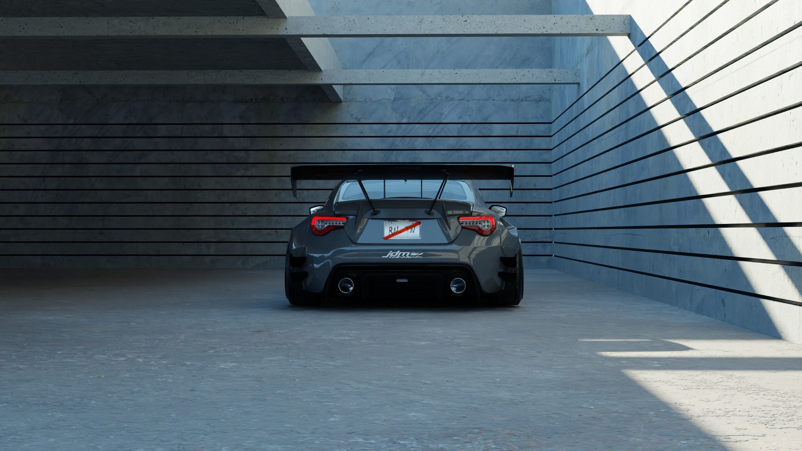 Car Lighting Scene 3D Blender File Textured FBX OBJ MTL Files 3D model_1