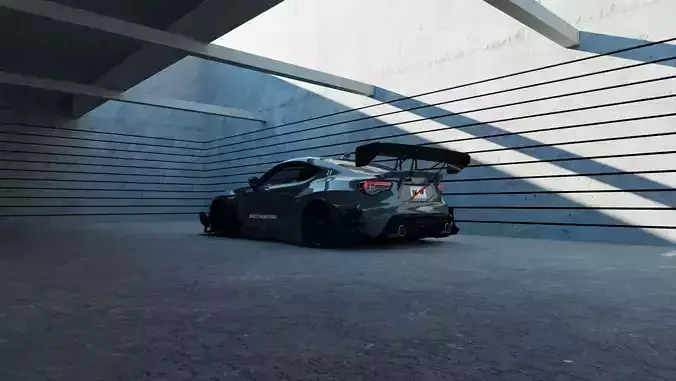 Car Lighting Scene 3D Blender File Textured FBX OBJ MTL Files 3D model