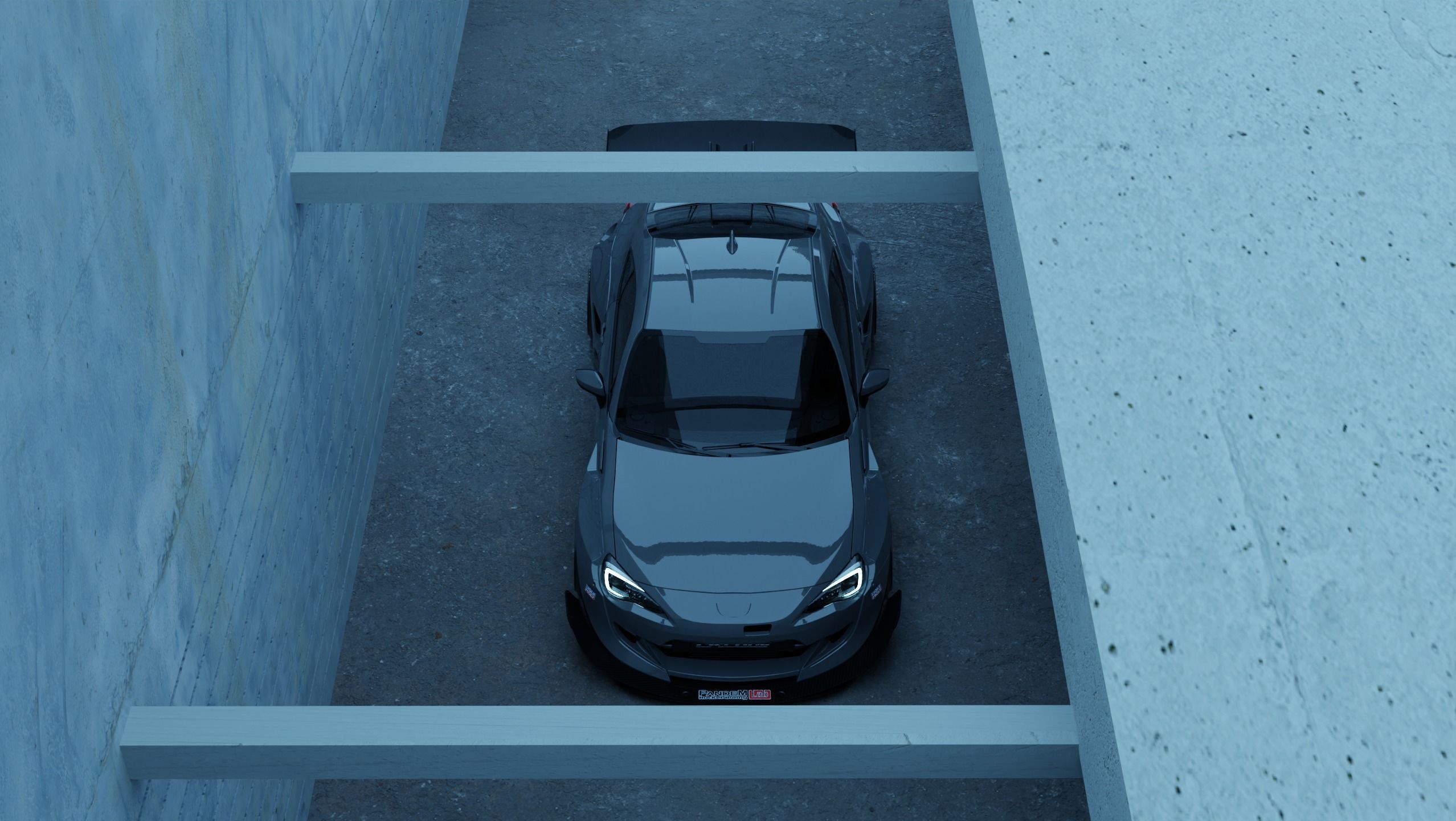 Car Lighting Scene 3D Blender File Textured FBX OBJ MTL Files 3D model_6