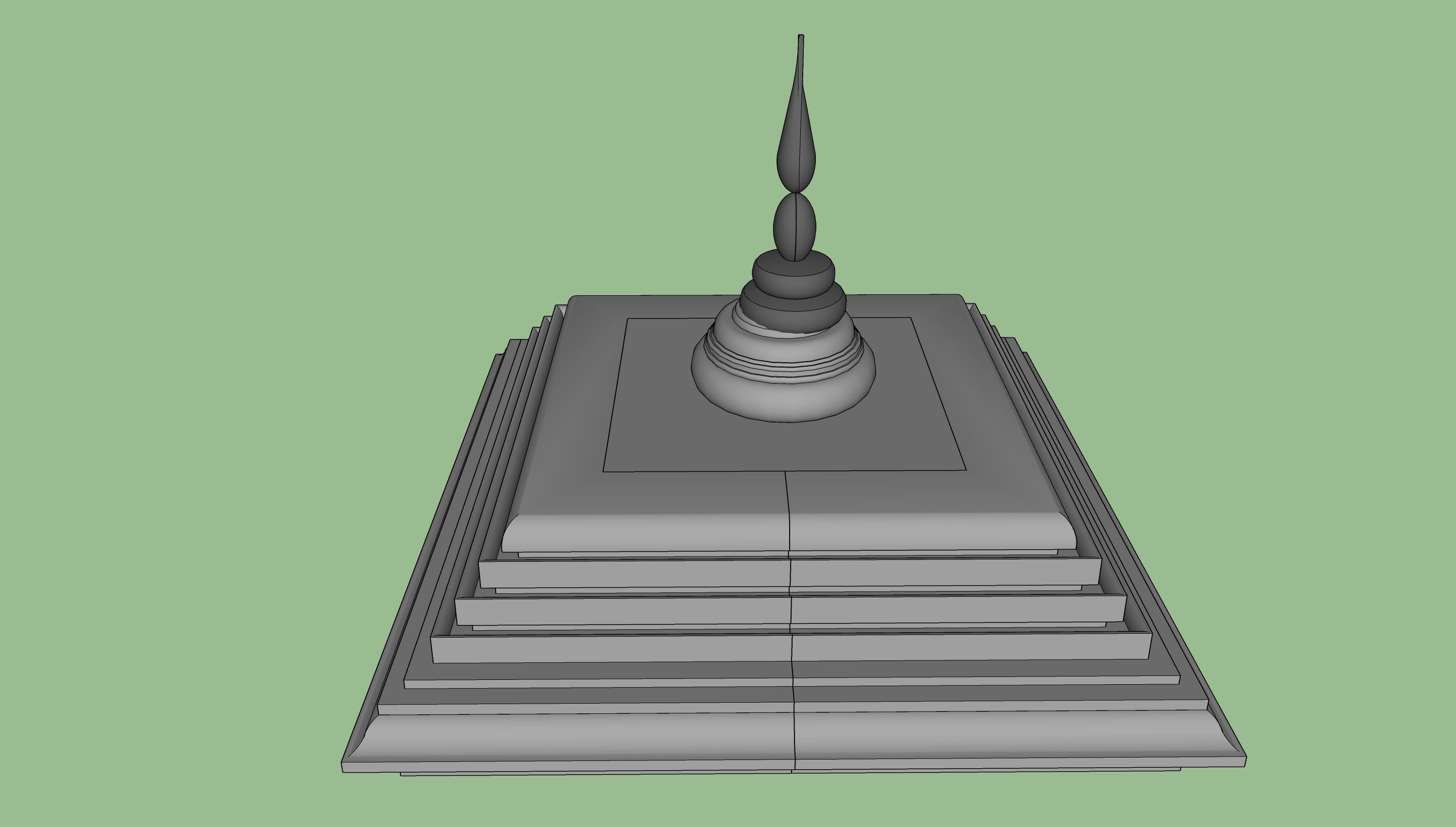 indian temple dome 3D model_1
