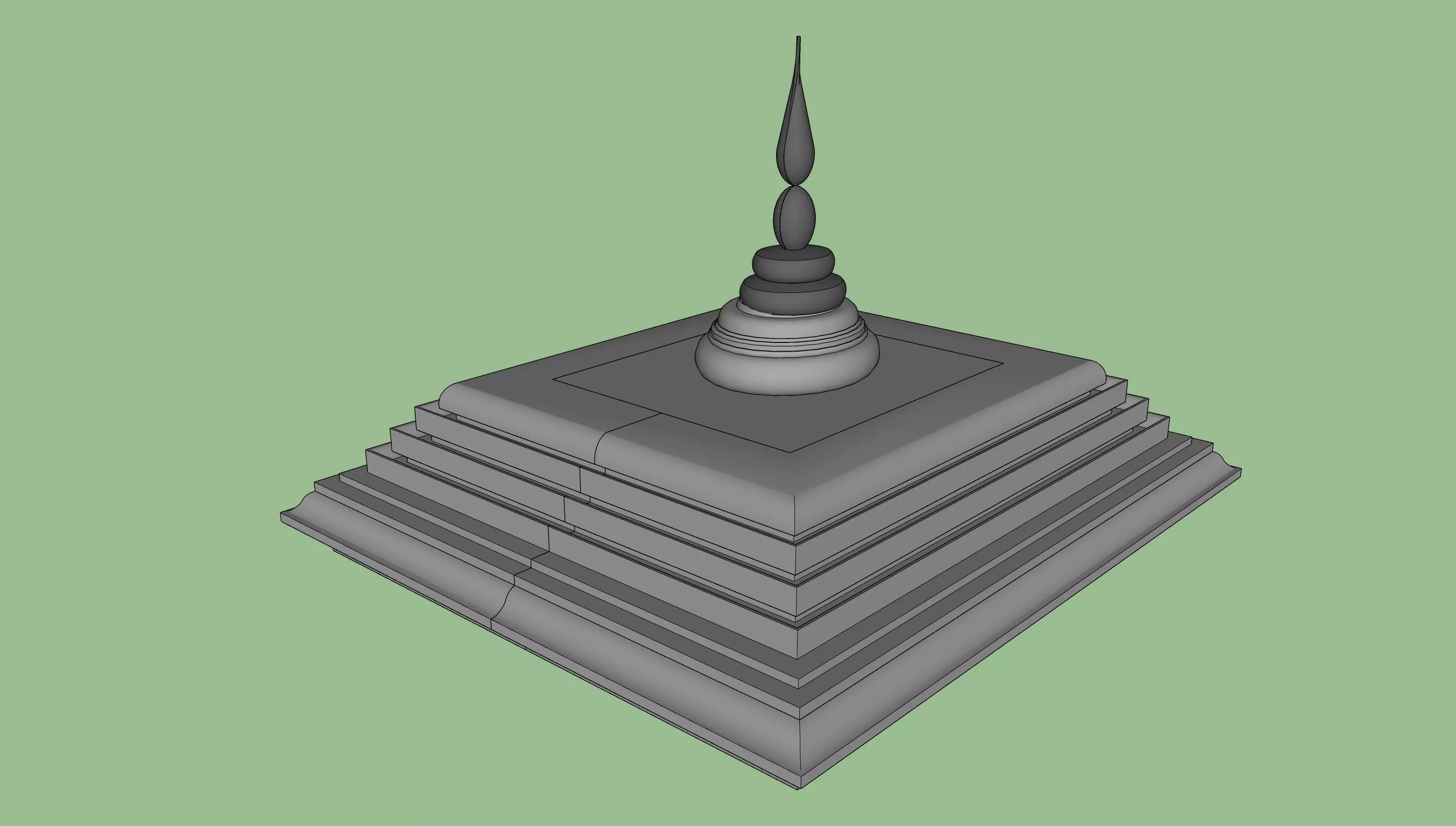 indian temple dome 3D model_0
