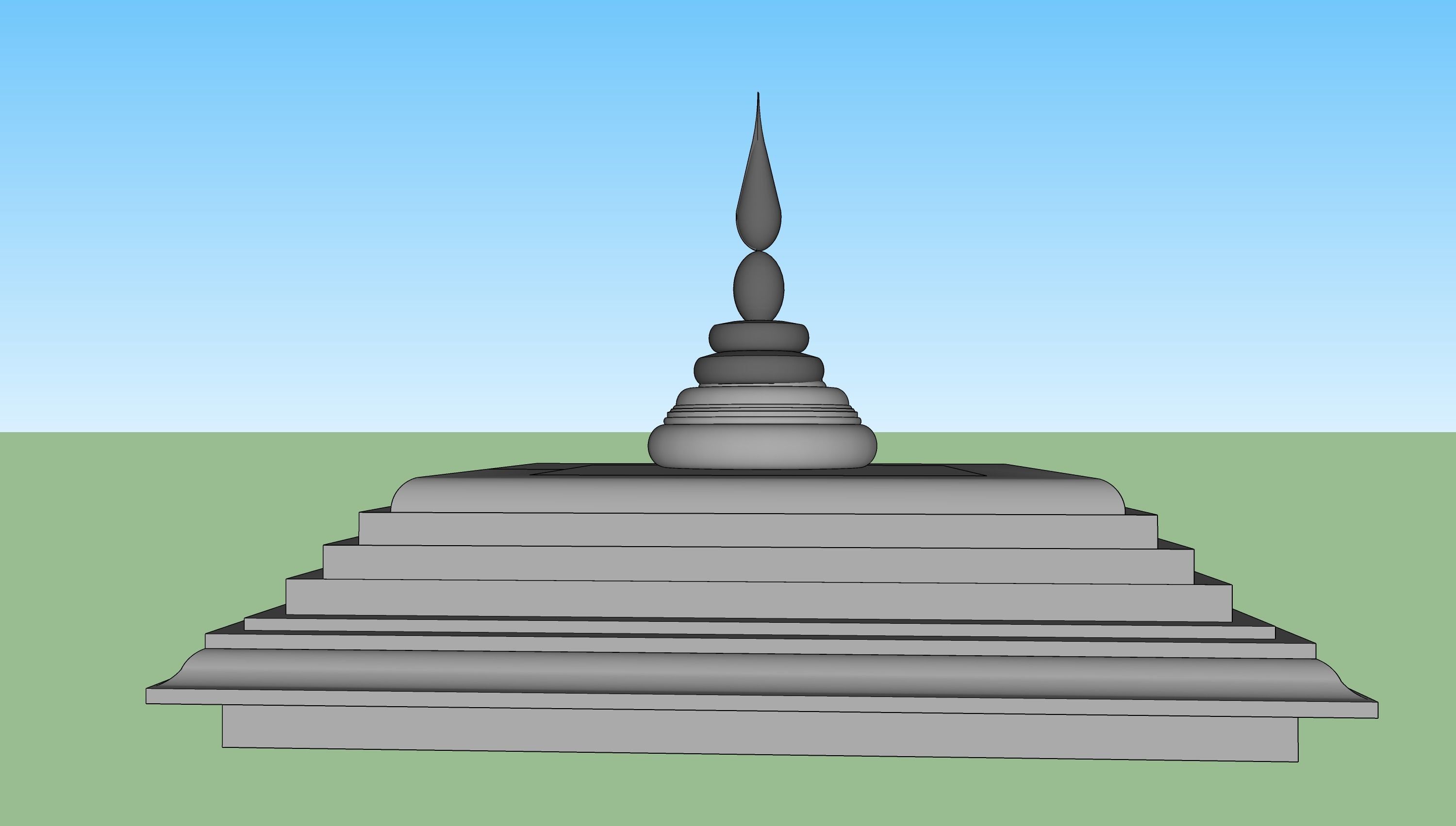 indian temple dome 3D model_2
