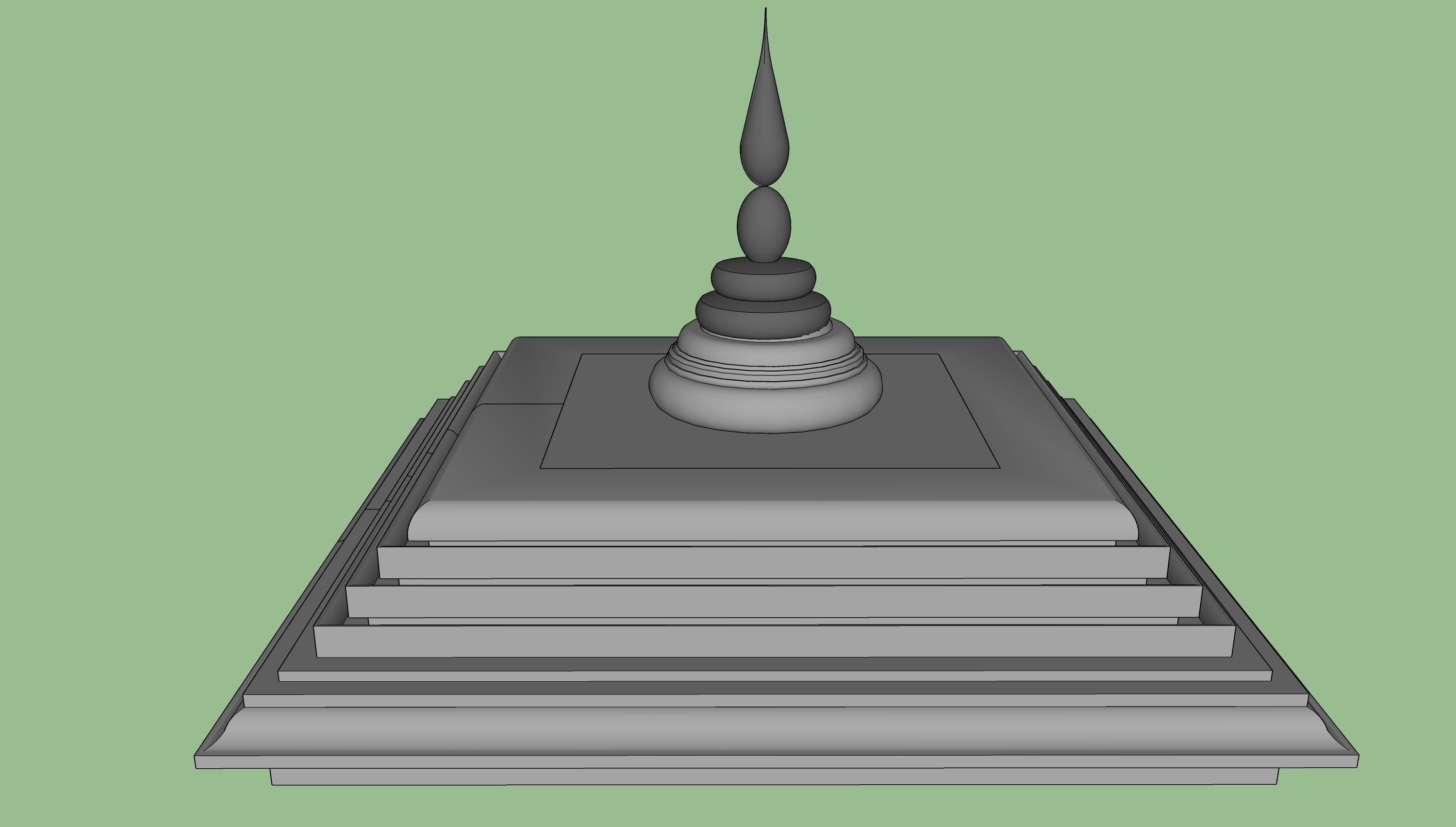 indian temple dome 3D model_3