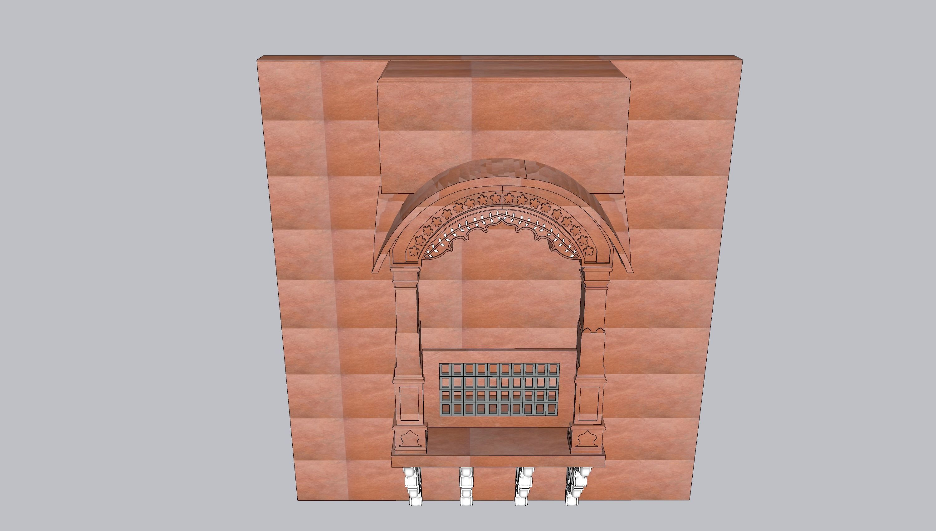 indian jodhpuri stone jharokha window 3D model_4