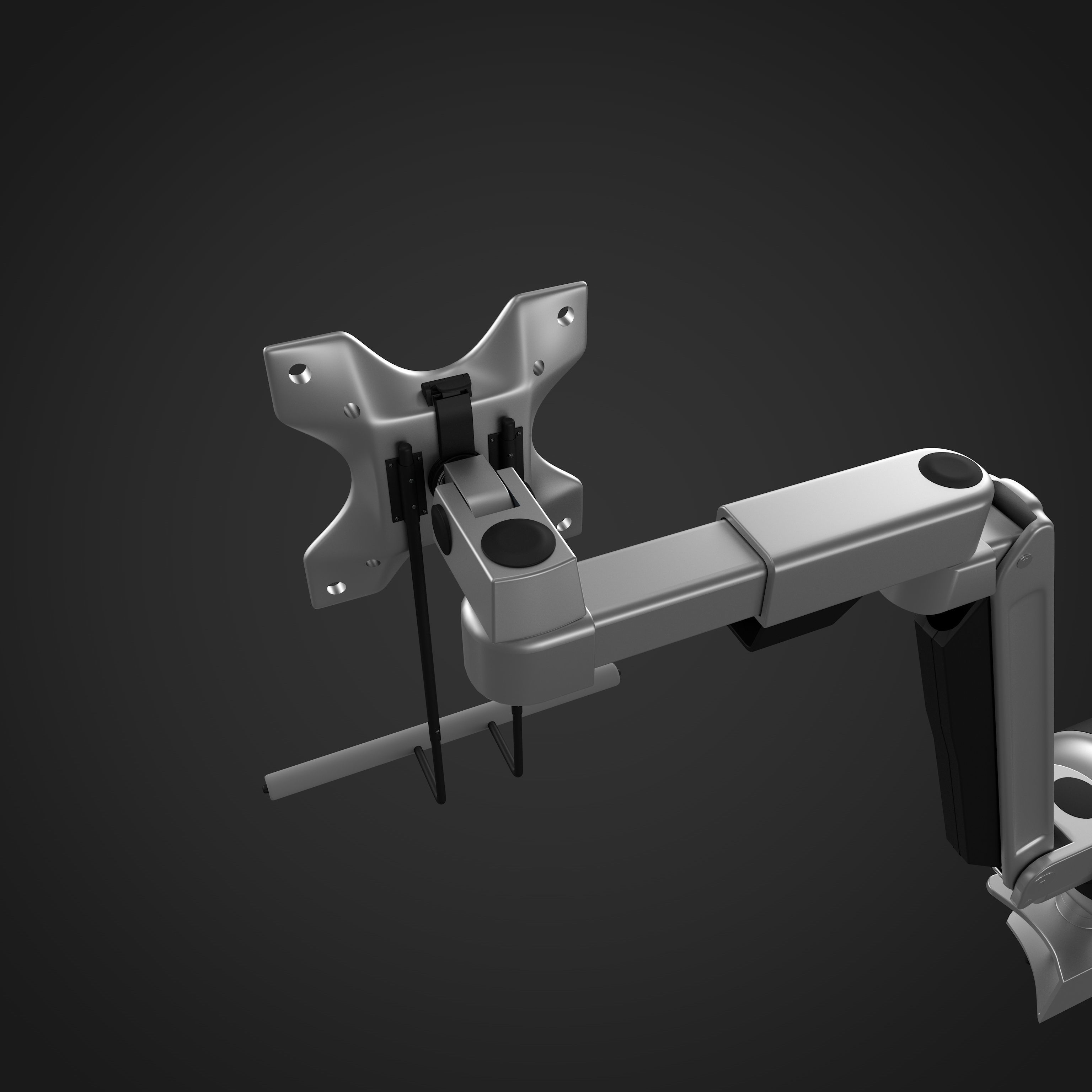 Dual Monitor Arms 3D model_1