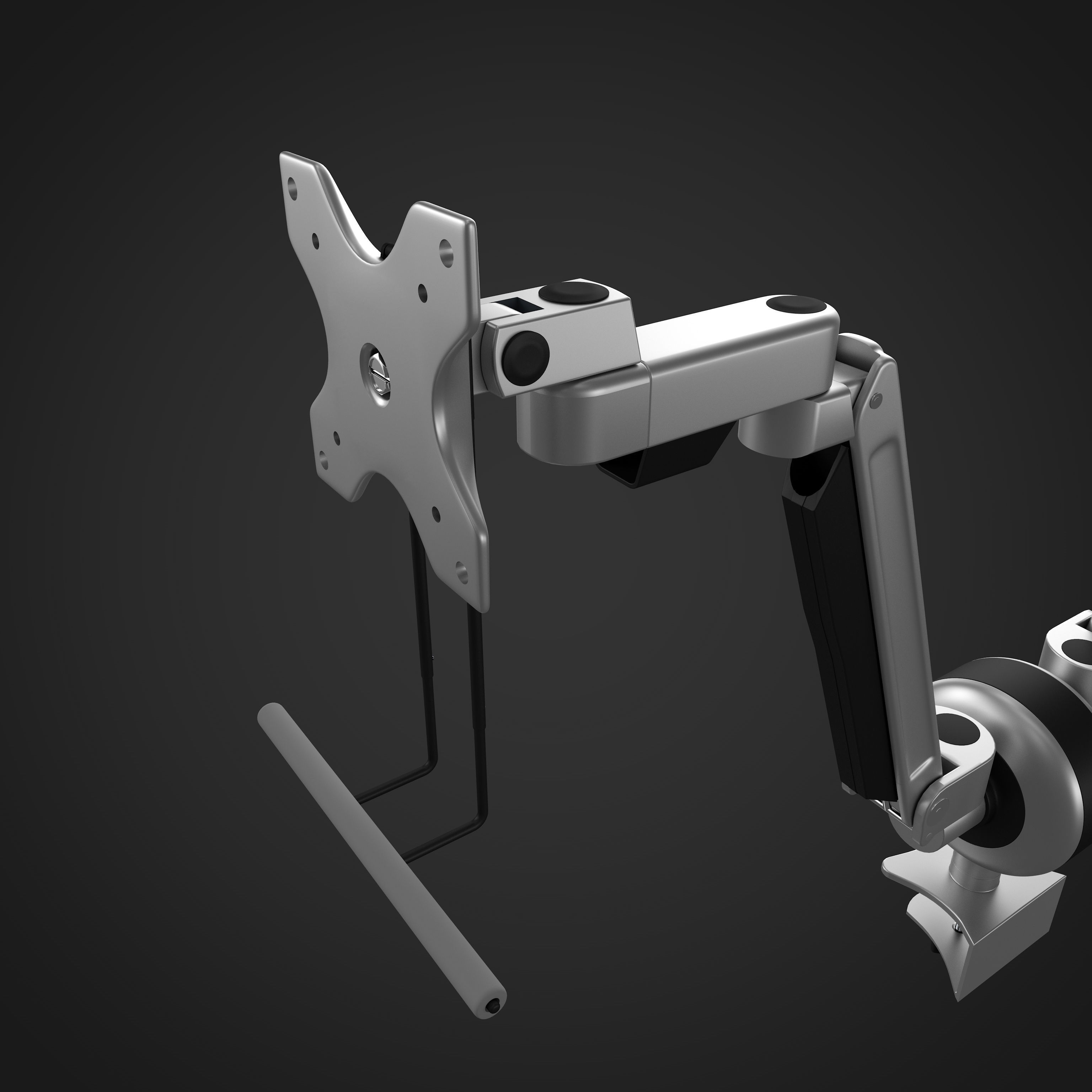 Dual Monitor Arms 3D model_14