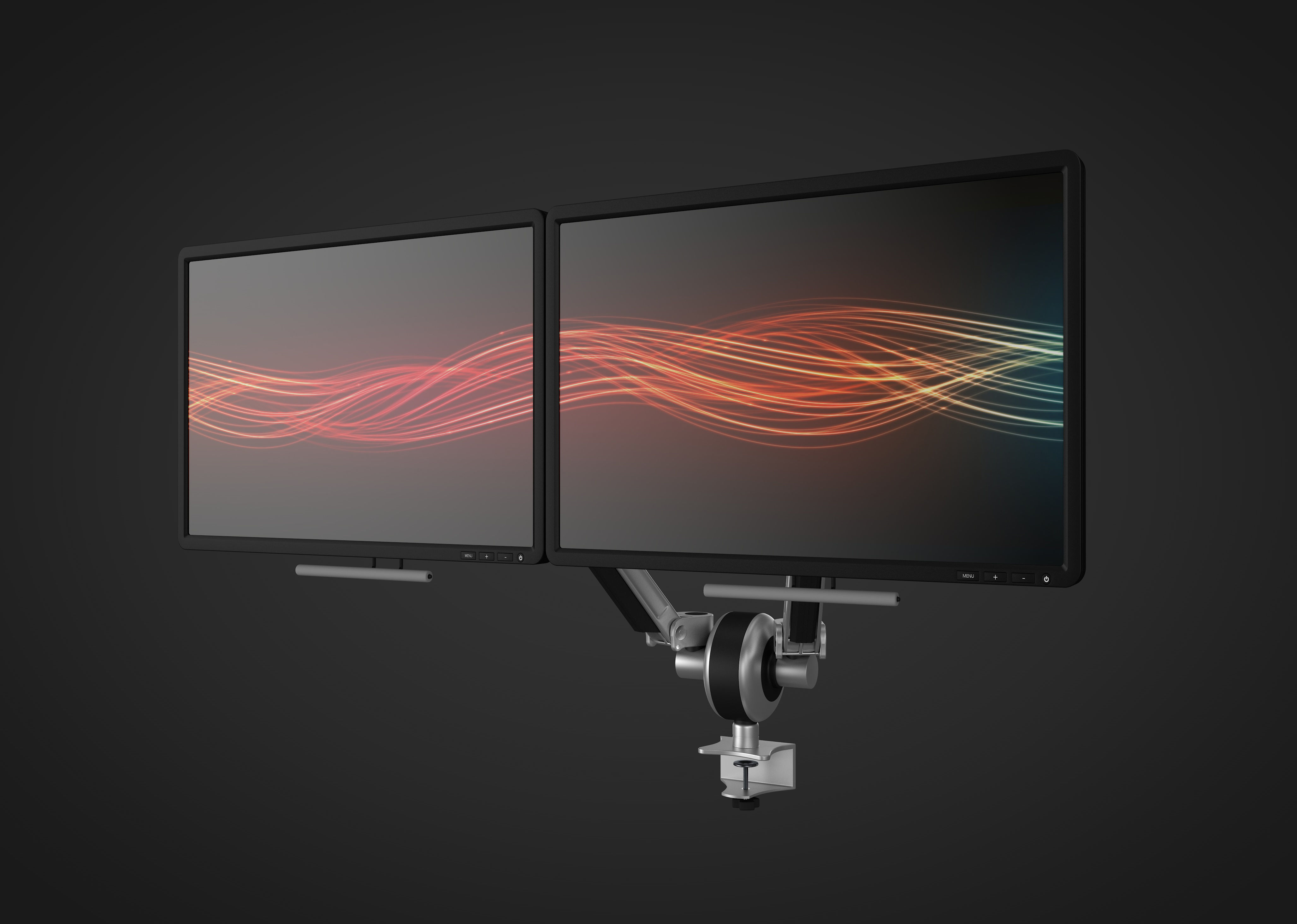 Dual Monitor Arms 3D model_20