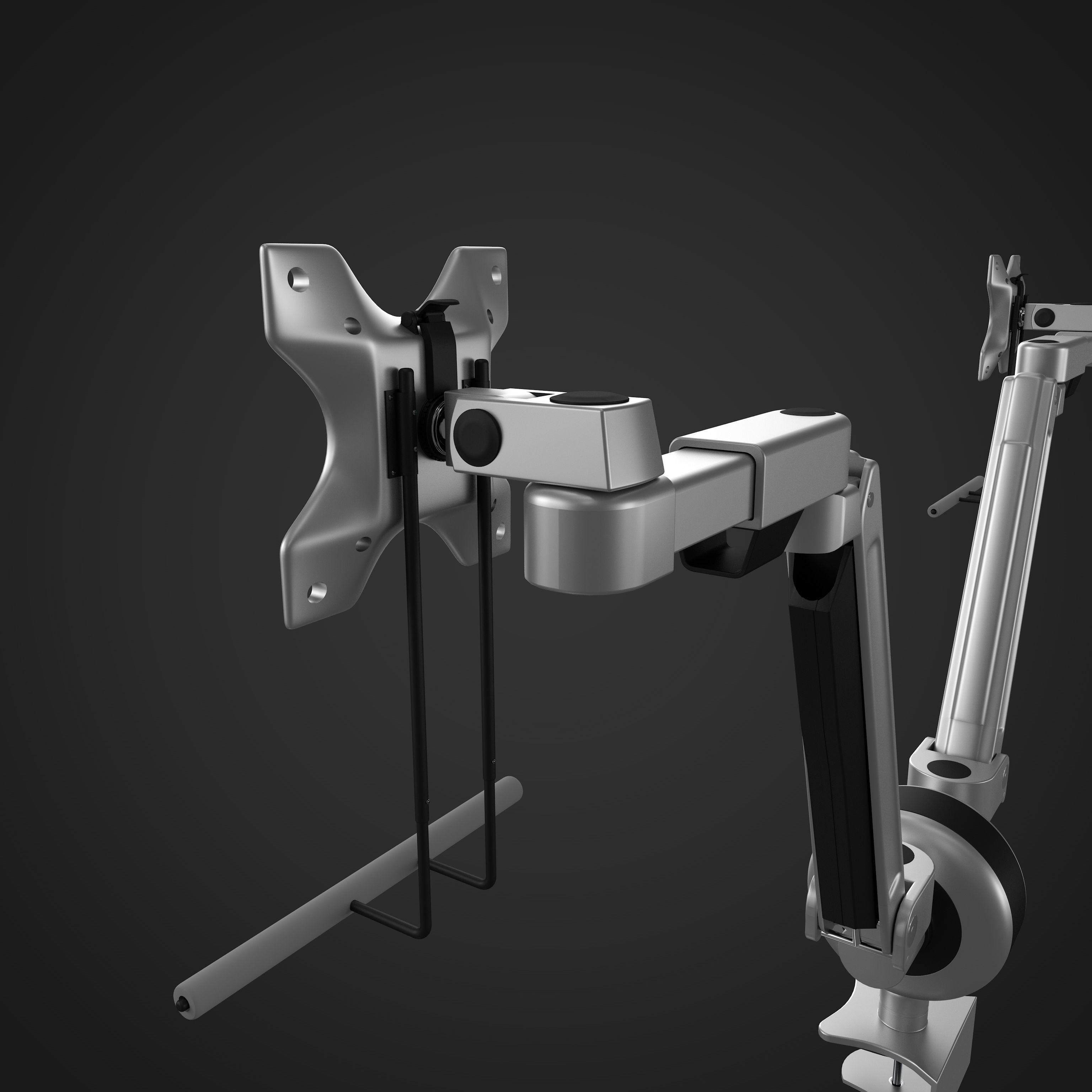 Dual Monitor Arms 3D model_7