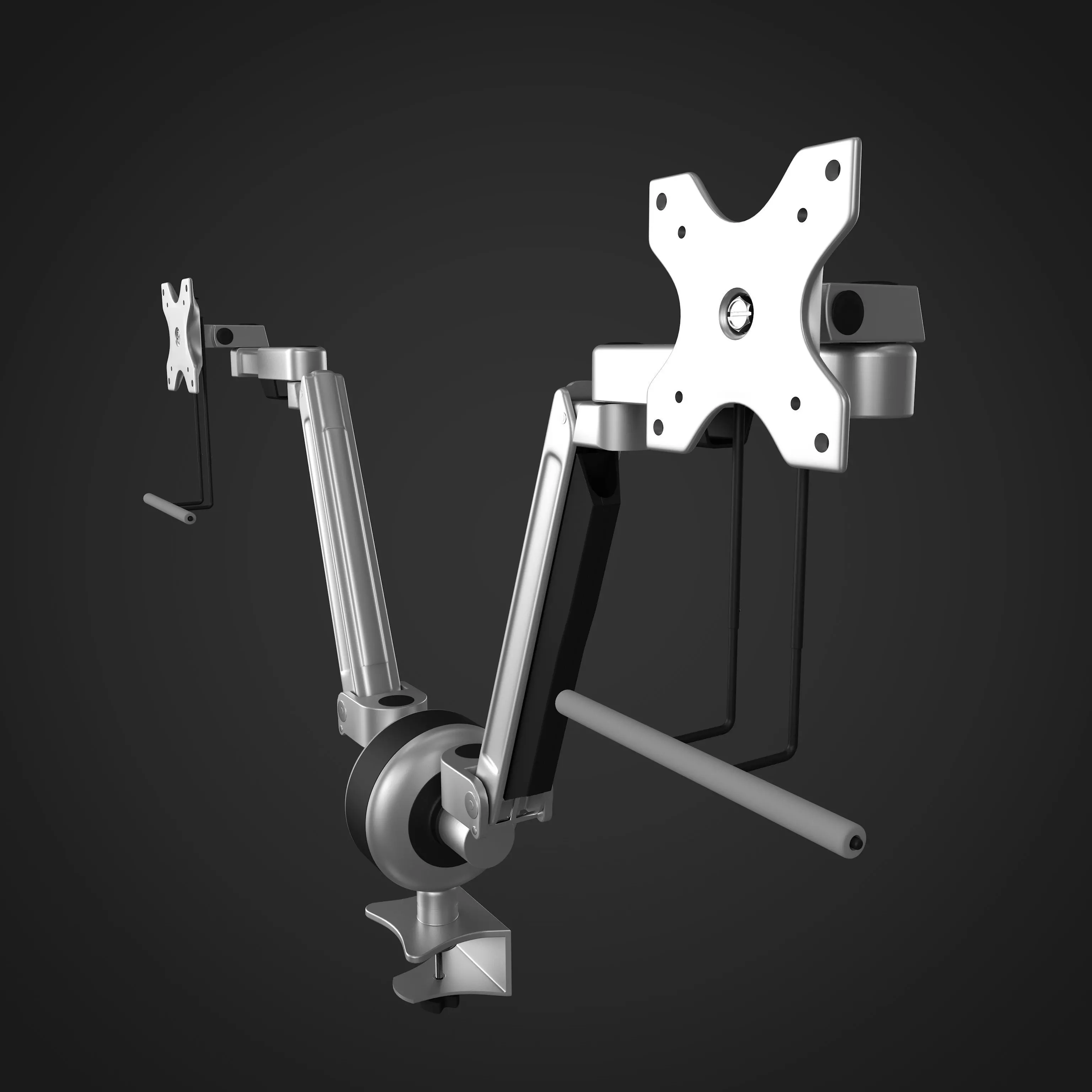 Dual Monitor Arms 3D model_0