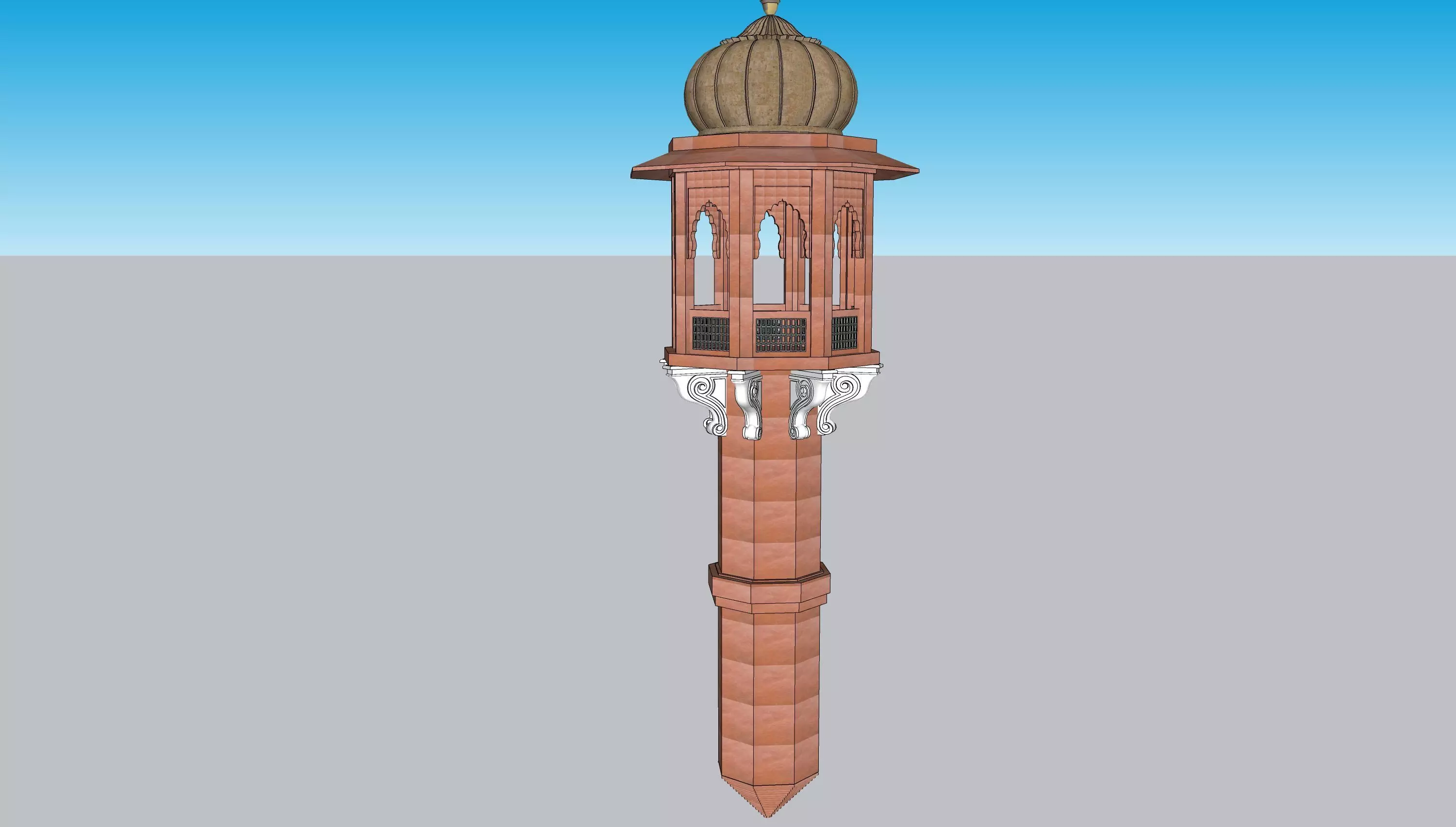 indian minar tower 3D model_0