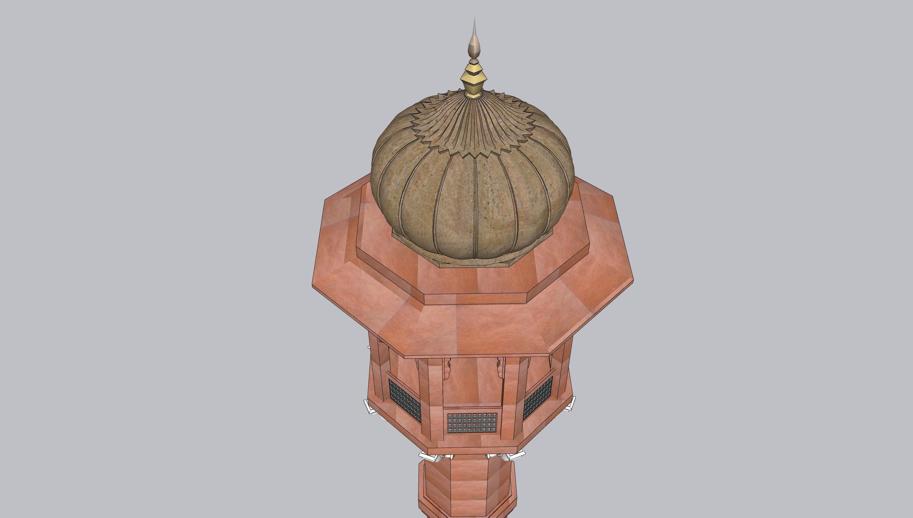 indian minar tower 3D model_2