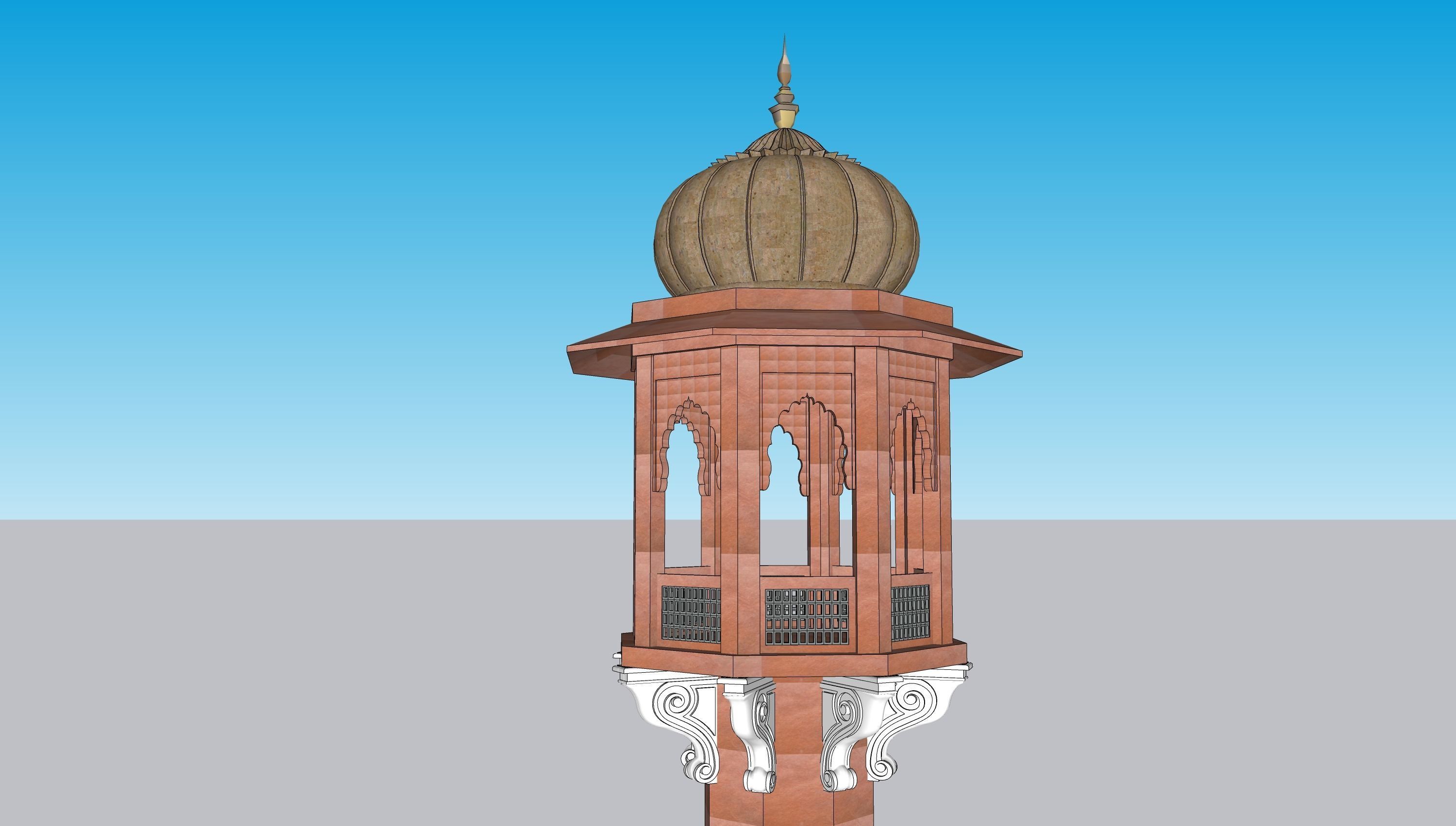 indian minar tower 3D model_1