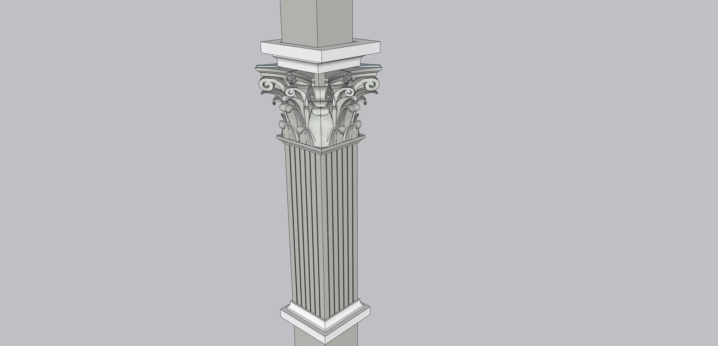 stone piller column 3D model_0