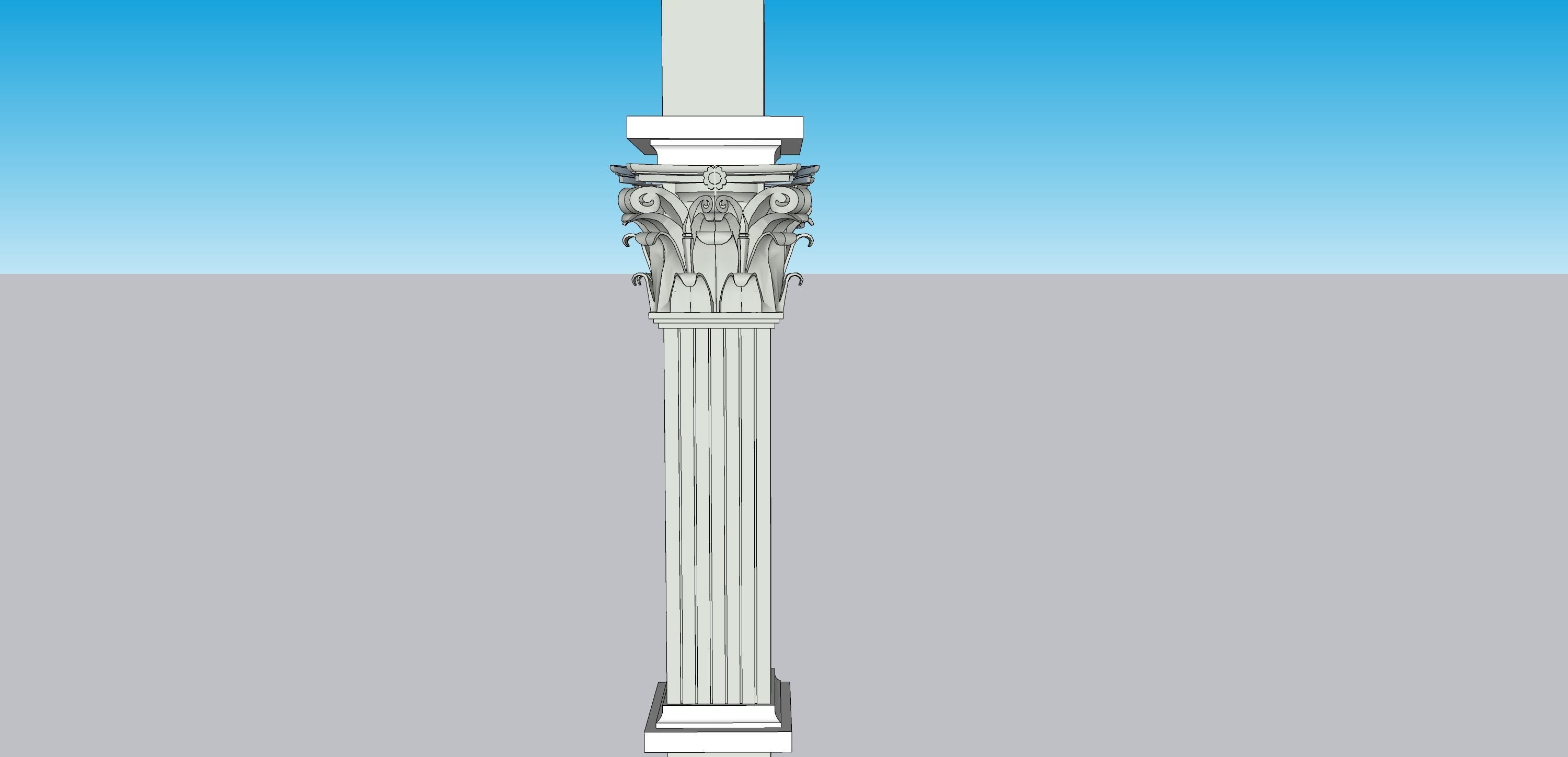 stone piller column 3D model_4