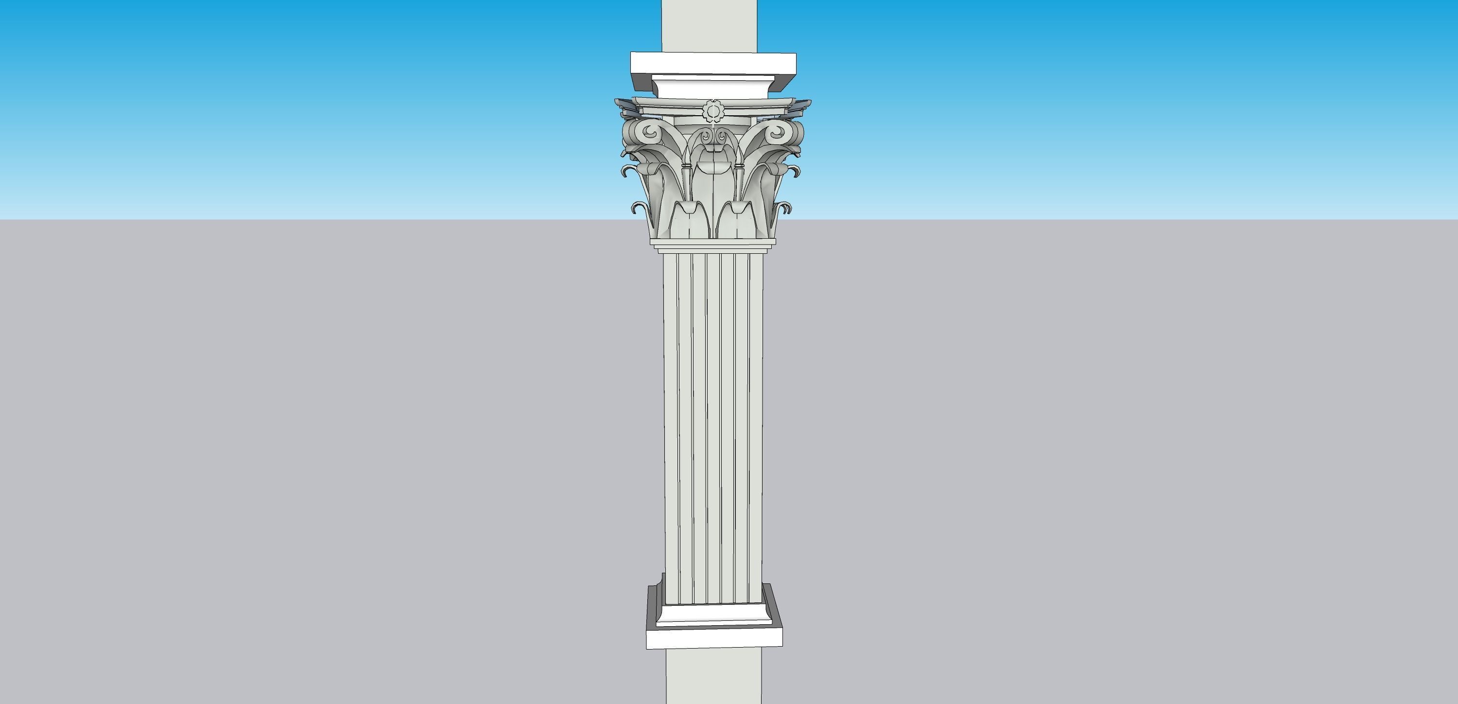 stone piller column 3D model_1