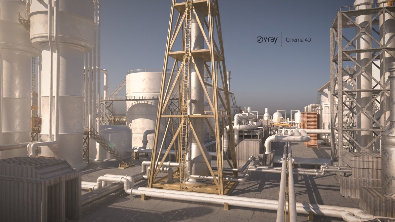oil factory 3D model_2