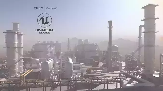oil factory 3D model