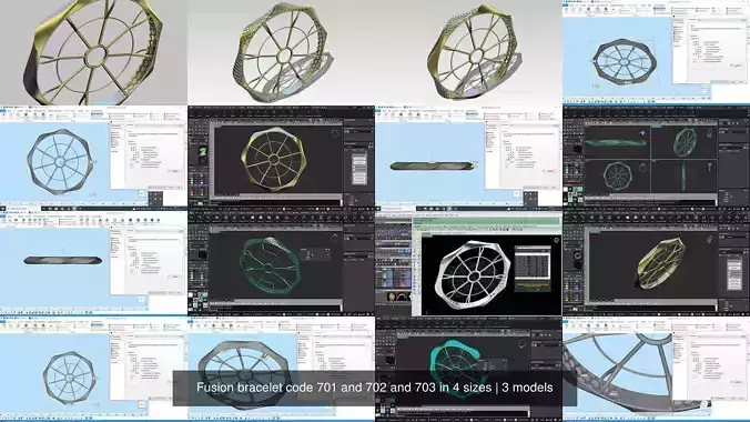 Fusion bangle code 701 and 702 and 703 in 4 sizes