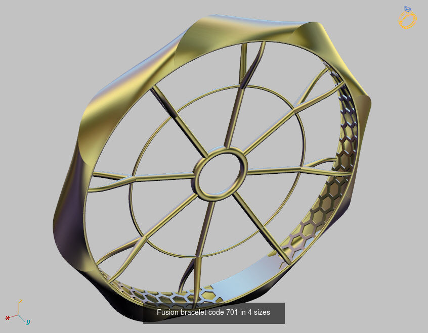 Fusion bangle code 701 and 702 and 703 in 4 sizes 3D Model Collection_2